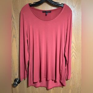 White House Black Market Long Sleeve Top in Red
